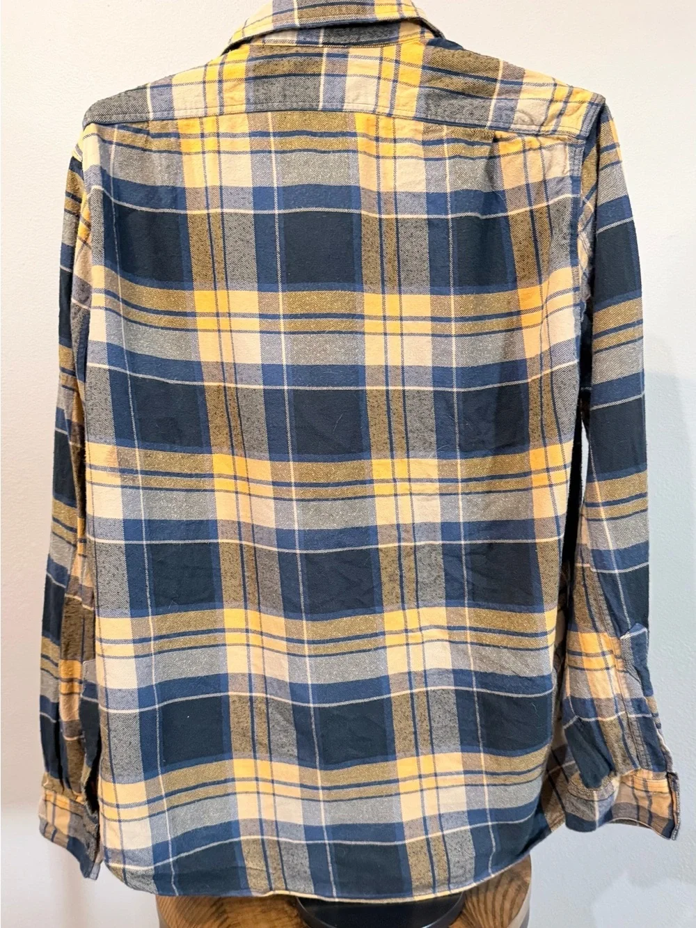 J. Crew Yellow & Navy Plaid Button-Down Shirt